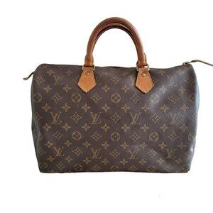 Authentic Vintage Louis Vuitton Monogram Speedy 35 Satchel Boston Bag
